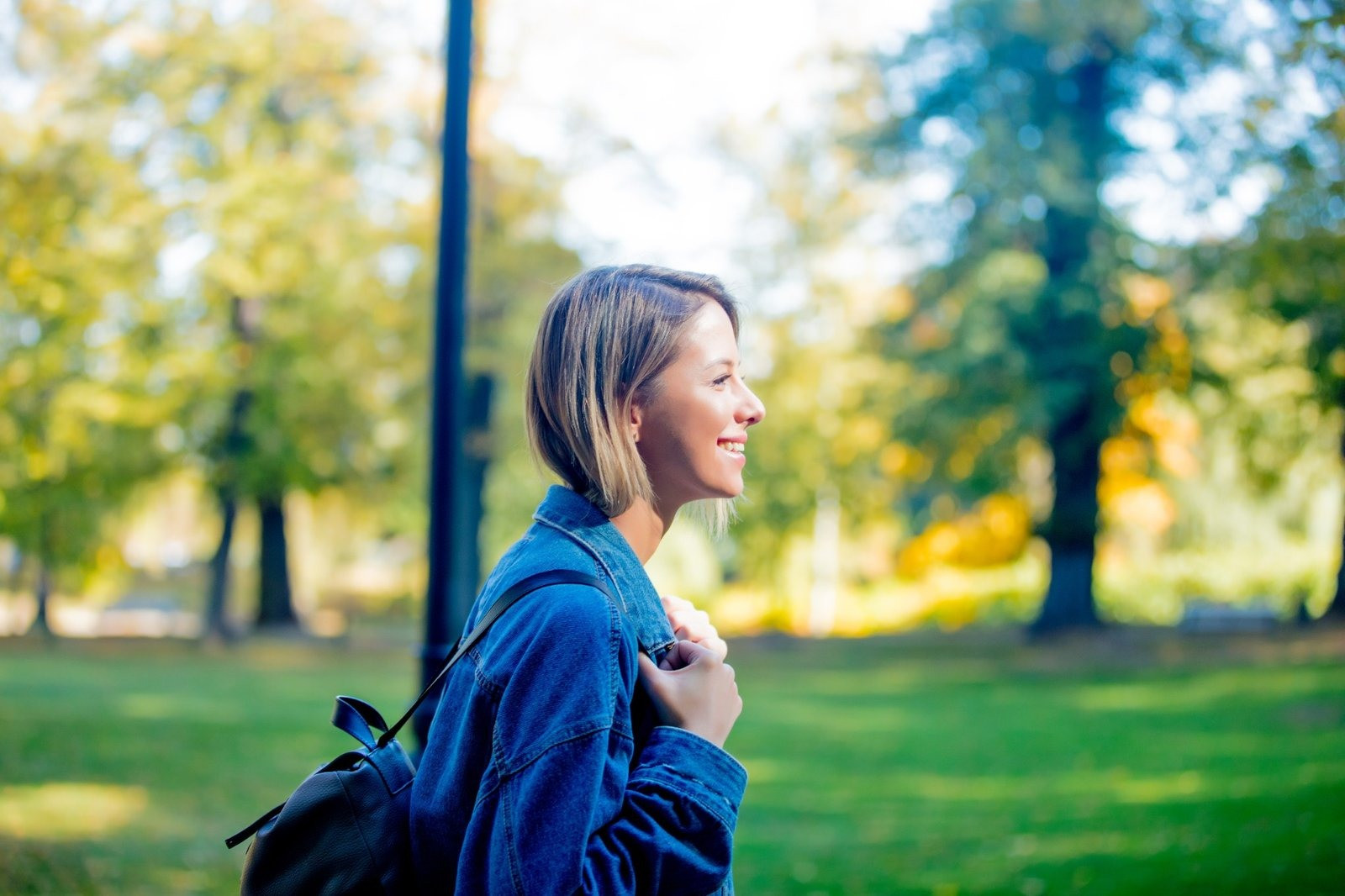 Woman outdoors preparing for an EMDR session